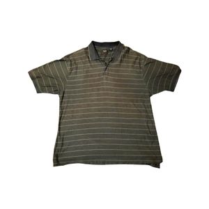 IZOD Cotton cool FX golf polo charcoal black with light Grey stripes